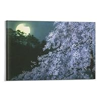 絵画 アートポスター 東山魁夷  月夜に桜 Amazon｜東山魁夷 宵桜 アートパネル キャンバス 絵画